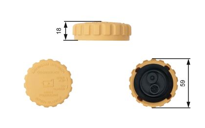 Låslock, kylmedelsbehållare